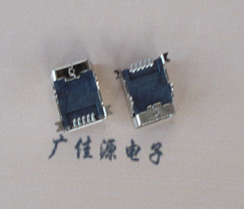 河池 MINI USB 5PF 90°SMT前插后贴电源接口