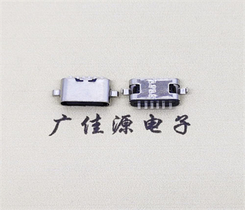 河池TYPE-C6P短体沉板两脚母座 长度5.1mm 沉板1.6、0.8mm