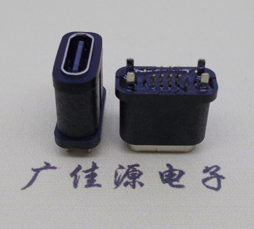河池type-c16pin防水母座.IPX7防水等级.立插接口连接器